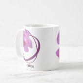 Der Name Olivia ist hübsch rosa Rosa Blüte Kaffeetasse (Vorderseite Links)