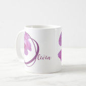 Der Name Olivia ist hübsch rosa Rosa Blüte Kaffeetasse (Vorderseite Links)