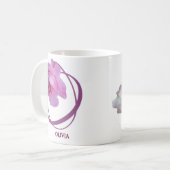 Der Name Olivia ist hübsch rosa Rosa Blüte Kaffeetasse (Vorderseite Links)