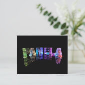 Der Name Pamela in 3D-Leuchten (Foto) Postkarte (Stehend Vorderseite)