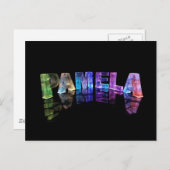 Der Name Pamela in 3D-Leuchten (Foto) Postkarte (Vorne/Hinten)