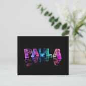 Der Name Paula in 3D-Leuchten (Foto) Postkarte (Stehend Vorderseite)