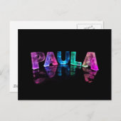 Der Name Paula in 3D-Leuchten (Foto) Postkarte (Vorne/Hinten)