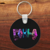 Der Name Paula in 3D-Leuchten (Foto) Schlüsselanhänger (Vorderseite)