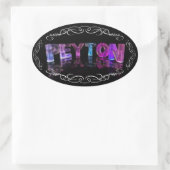 Der Name Peyton - Name in Lights (Foto) Ovaler Aufkleber (Tasche)