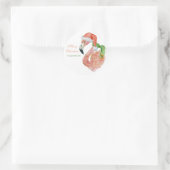 Der Name Pink Christmas Santa Flamingo ist ein bel Runder Aufkleber (Tasche)