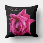 Der Name Rachel hübsche Rosa Blütenrose Kissen (Rückseite)