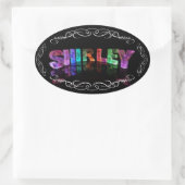 Der Name Shirley - Name in Lights (Foto) Ovaler Aufkleber (Tasche)