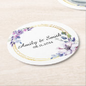 Der Name Stilvoll Moderne Elegante Hochzeit . Runder Pappuntersetzer (Angewinkelt)