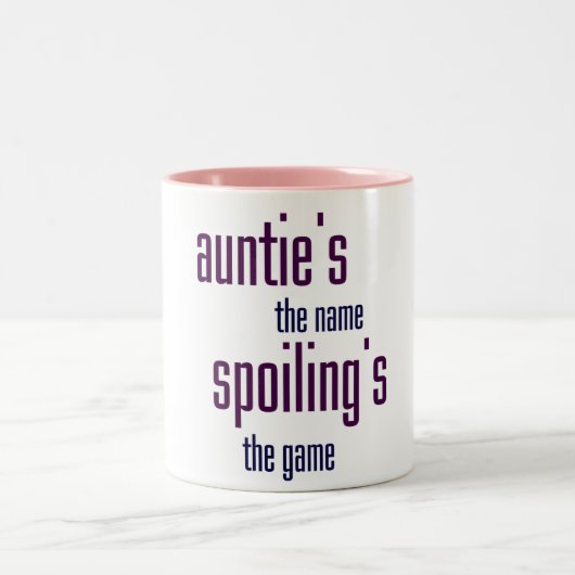 Der Name Tante, das Spiel verderbend Zweifarbige Tasse (Mittel)