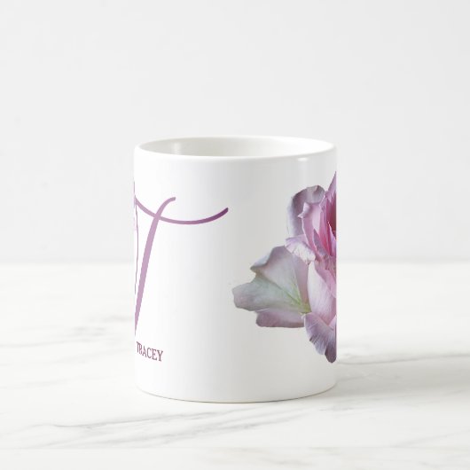 Der Name Tracey hübsch rosa Rosa Blütenblume Kaffeetasse (Mittel)