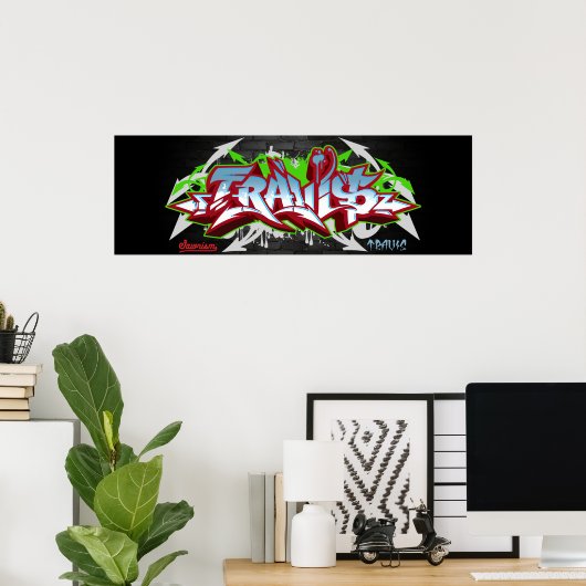 Der Name Travis in graffiti Poster (Heimbüro)