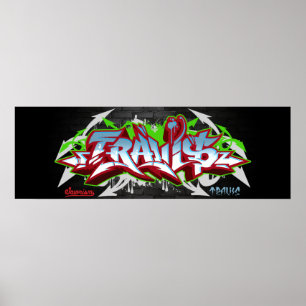 Der Name Travis in graffiti Poster
