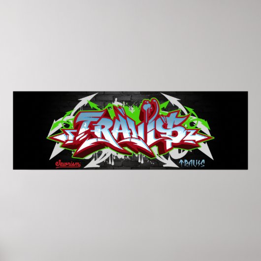 Der Name Travis in graffiti Poster (Vorne)