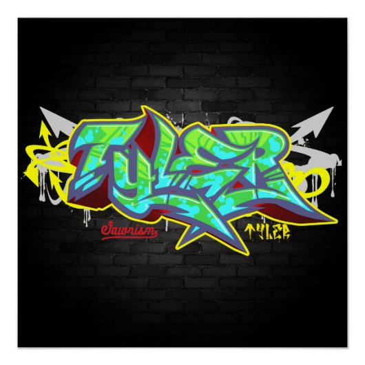 Der Name Tyler in Graffiti Poster (Vorderseite)