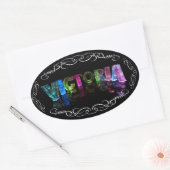 Der Name Victoria - Name in Lights (Foto) Ovaler Aufkleber (Umschlag)