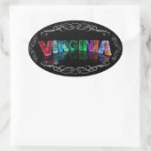 Der Name Virginia - Name in Lights (Foto) Ovaler Aufkleber (Tasche)
