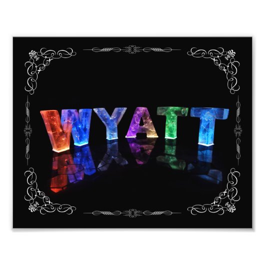 Der Name Wyatt - Name in Lights (Foto) Fotodruck (Vorne)
