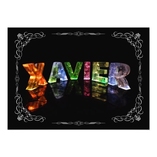 Der Name Xavier - Name in Lights (Foto) Fotodruck (Vorne)