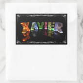 Der Name Xavier - Name in Lights (Foto) Rechteckiger Aufkleber (Tasche)