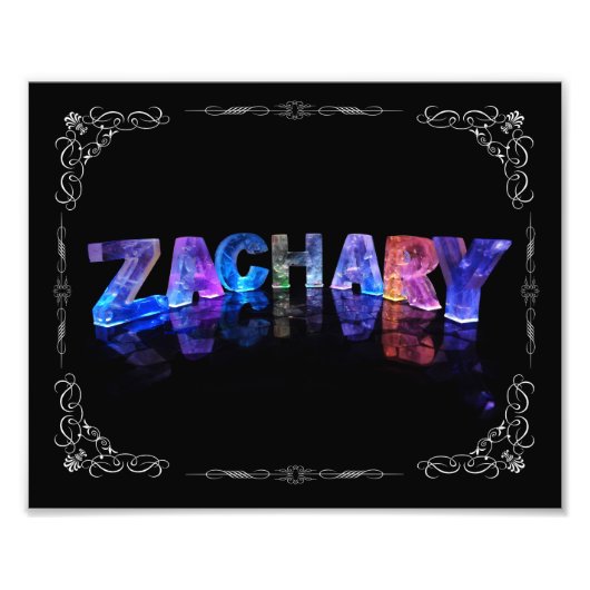 Der Name Zachary - Name in Lights (Foto) Fotodruck (Vorne)