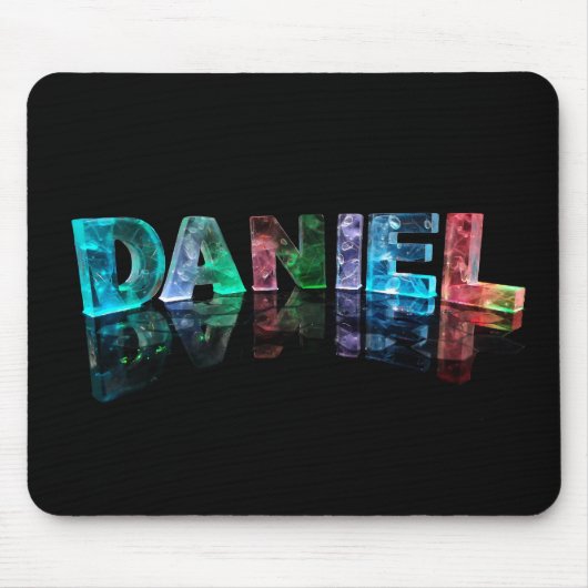 Der Namensdaniel in 3D beleuchtet (Fotografie) Mousepad (Vorne)