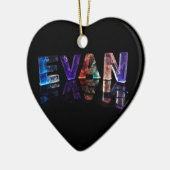 Der Namensevan in 3D beleuchtet (Fotografie) Keramikornament (Links)