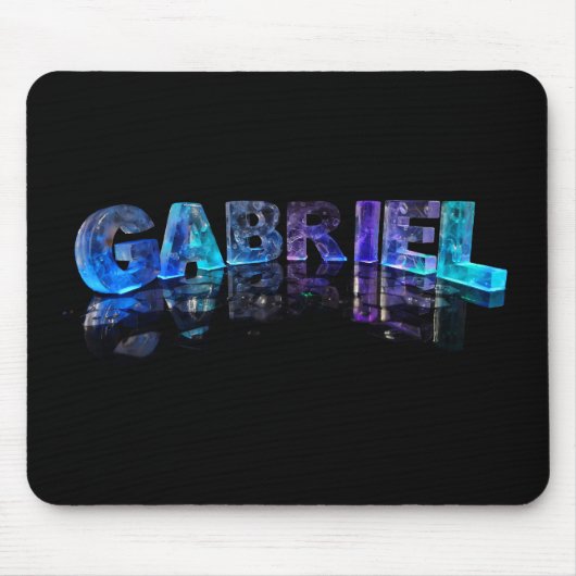 Der Namensgabriel in 3D beleuchtet (Fotografie) Mousepad (Vorne)