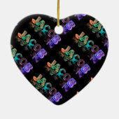 Der Namensjakob in 3D beleuchtet (Fotografie) Keramik Ornament (Hinten)