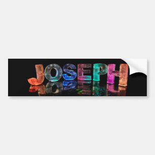Der Namensjoseph in 3D beleuchtet (Fotografie) Autoaufkleber
