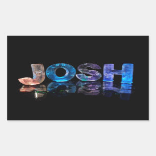 Der NamensJosh in 3D beleuchtet (Fotografie) Rechteckiger Aufkleber