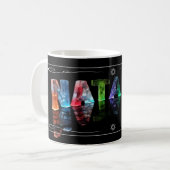 Der NamensNatalie - Name in den Lichtern Kaffeetasse (Vorderseite Links)