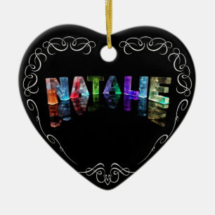 Der NamensNatalie - Name in den Lichtern Keramikornament