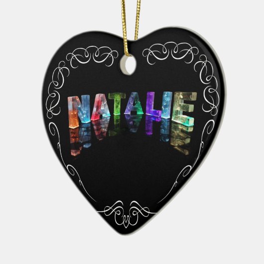 Der NamensNatalie - Name in den Lichtern Keramikornament (Links)