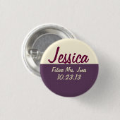 Der Namensschild der Braut Button (Vorne & Hinten)