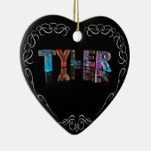 Der NamensTyler - Name in den Lichtern Keramikornament (Rechts)