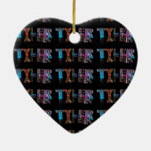 Der NamensTyler - Name in den Lichtern Keramikornament (Hinten)