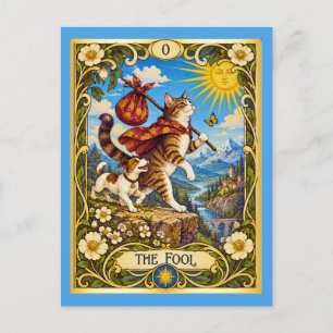 Der Narr Katzen-Tarot - Eine Reise beginnt Postkarte