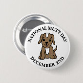 Der National Mutt Day ist der 2. Dezember Button (Vorne & Hinten)