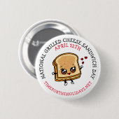 Der Nationalfeiertag der gegrillten Käse Sandwich Button (Vorne & Hinten)