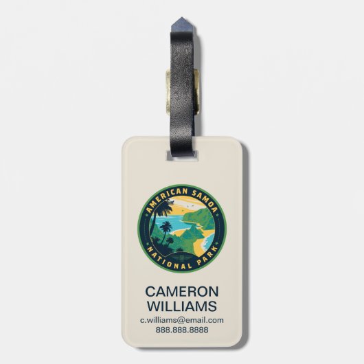 Der Nationalpark Amerikanisch-Samoas Gepäckanhänger (Rückseite vertikal)