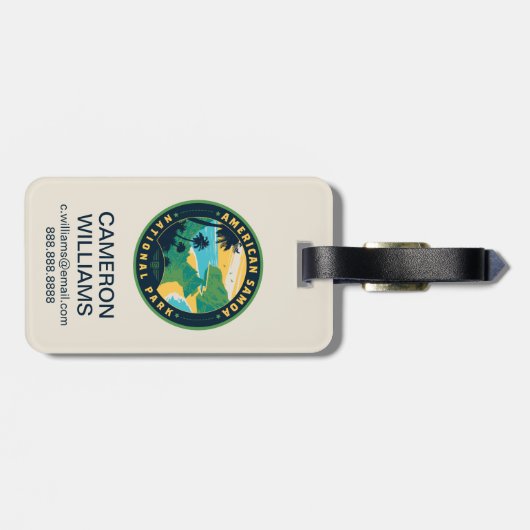 Der Nationalpark Amerikanisch-Samoas Gepäckanhänger (Rückseite horizontal)