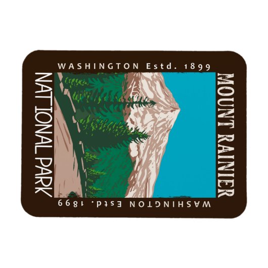 Der Nationalpark Rainier Vintag erschüttert Magnet (Horizontal)