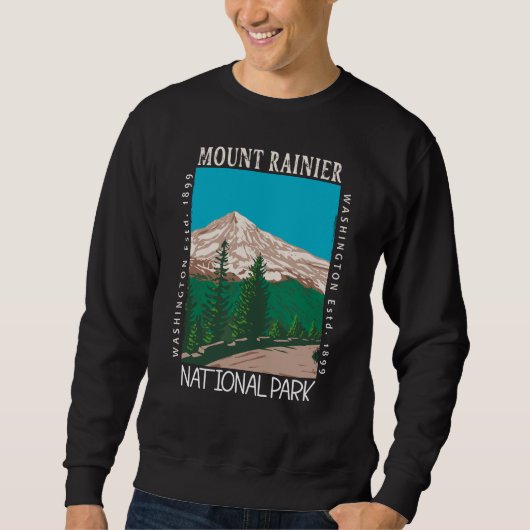 Der Nationalpark Rainier Vintag erschüttert Sweatshirt (Vorderseite)