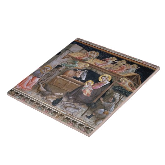 Der Nativity, Detail vom Leben der Jungfrau a Fliese (Seite)