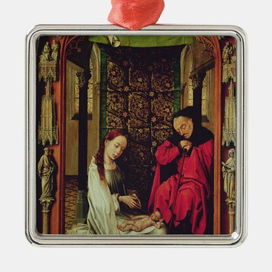 Der Nativity, links Flügel eines Triptychons, Silbernes Ornament (Vorne)