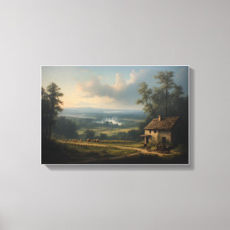 Der Nebel über dem Morgensweinberg Leinwanddruck