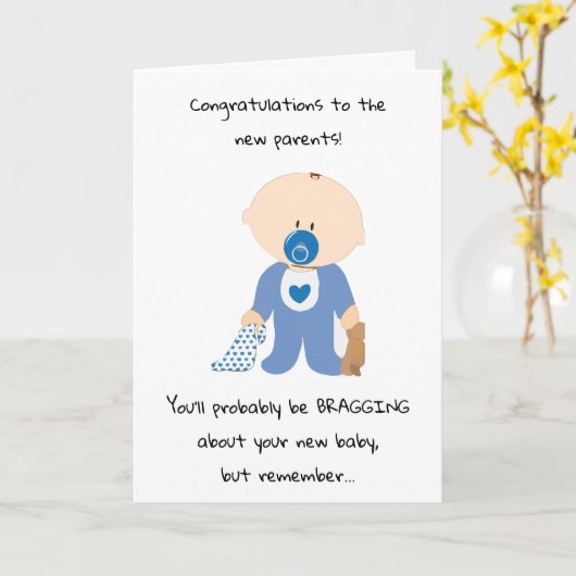 Der neue Baby Boy wechselt das Thema Glückwünsche Karte (Gelbe Blume)