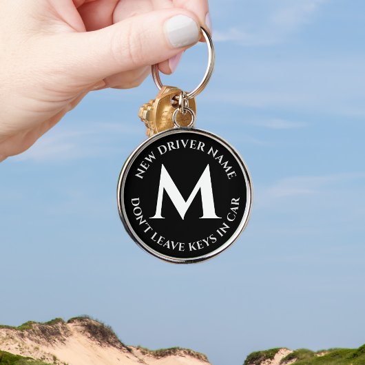 Der neue Fahrername Verlasse keine Tasten im Auto- Schlüsselanhänger