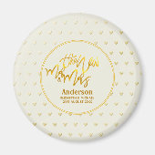 Der neue Herr und Frau (Name, Datum) Wedding Gold  Magnet (Vorne)